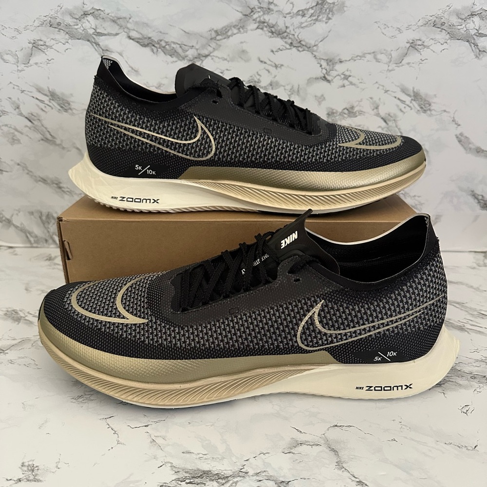Nike ZoomX Streakfly Running Racing Athletic Shoes Black Gold DJ6566 Men Size 15